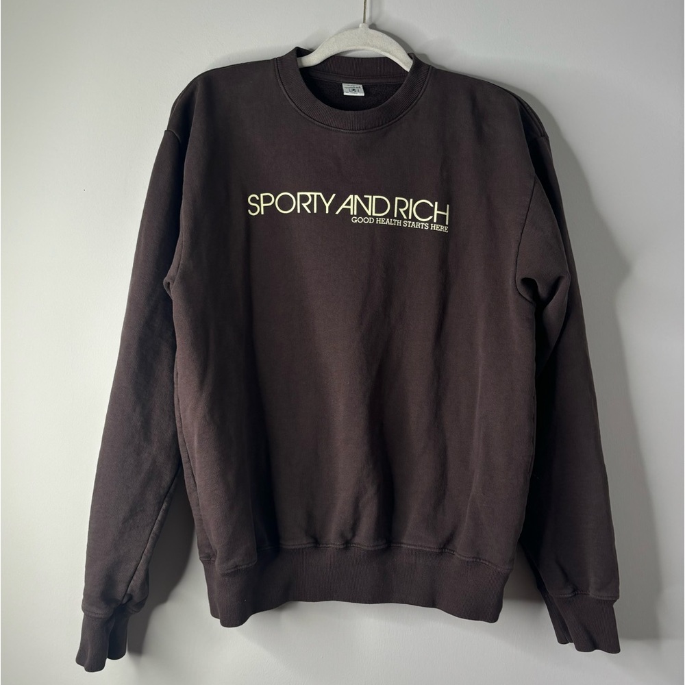 Sporty & Rich Brown Crew Neck Sweater